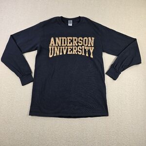 Anderson University Long Sleeve T Shirt Gildan Ultra Cotton Navy Small